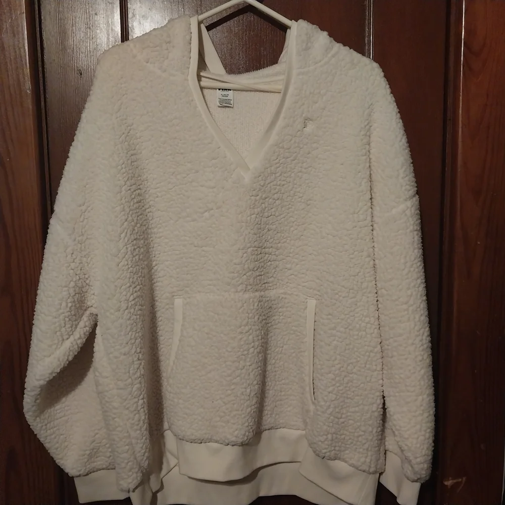 PINK Victoria's Secret Cream Hooded Sweatshirt - Picture 6 of 6